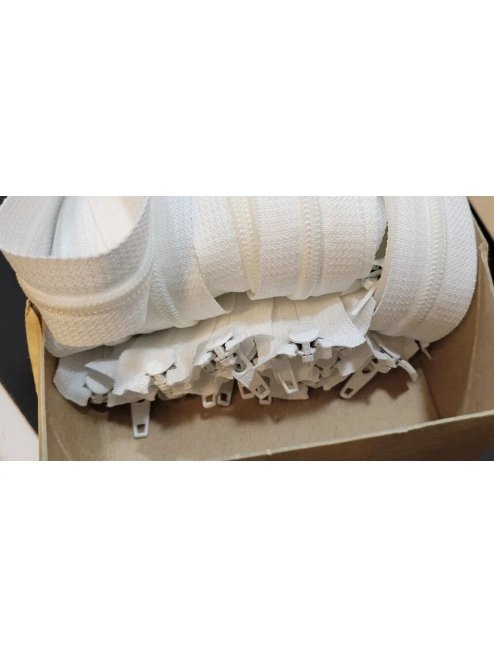Vintage YKK White Zippers 40 Inch Long No. 501 One Box NOS Open Box (A)